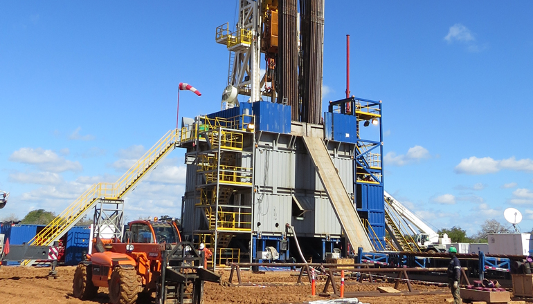 A drilling rig in Mozambique