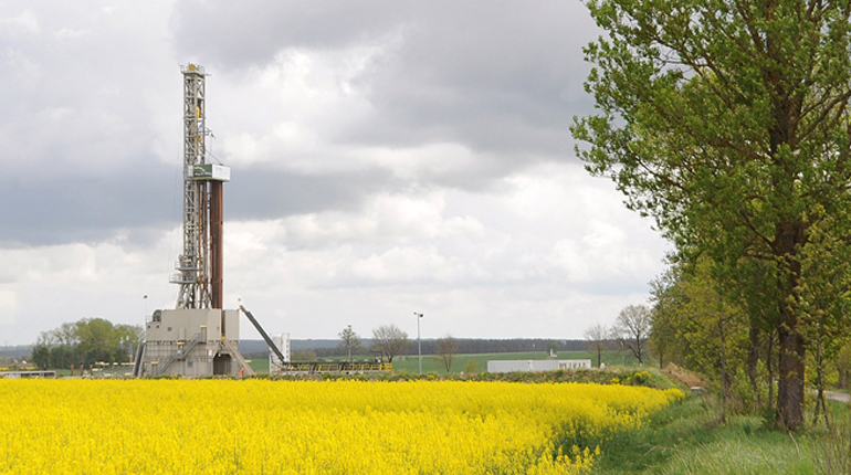 Shale gas well, Poland. (PA)