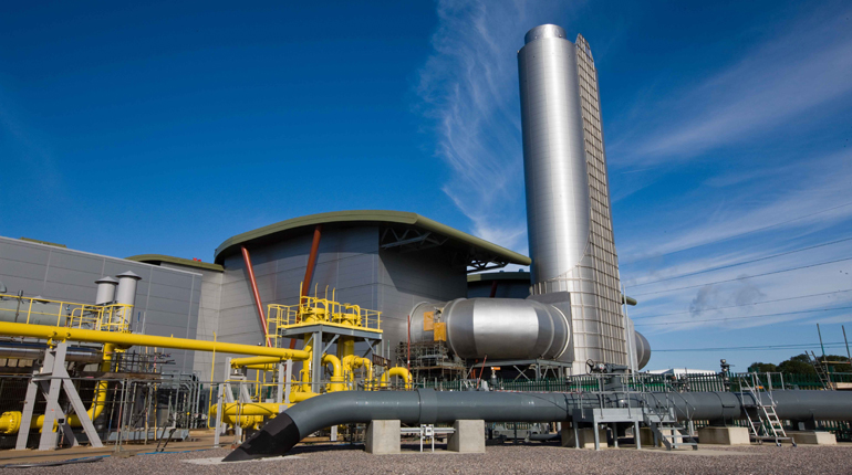 Langage gas fired power station, Devon, United Kingdom. The prospects for gas-fired power generation are looking brighter in the UK thanks to new government policies and lower prices. (Centrica)
