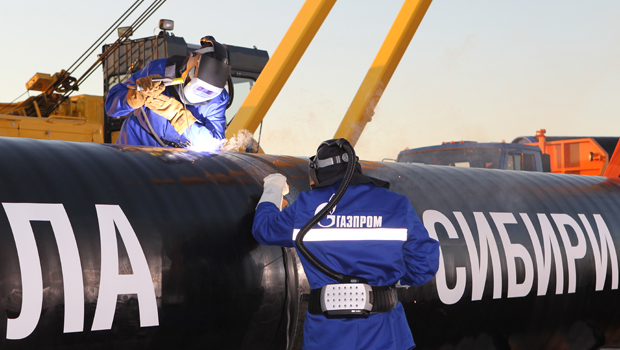 The first joint in the Power of Siberia pipeline was welded in Yakutsk on 1 September. (Gazprom)