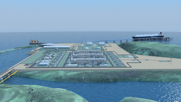 A 3D model of the planned Vladivostok LNG project. (Gazprom)