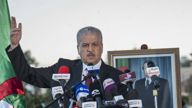 Algerian PM Abdelmalek Sellal at a post-election press conference in 2014. (PA)