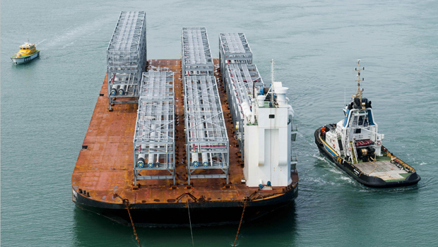 Modules for BG Group's QCLNG project arriving in Queensland. Australia's LNG export projects are putting pressure on new domestic gas contracts. (BG Group)