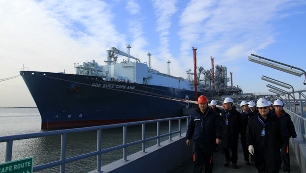 China’s Tianjin LNG terminal. The country’s imports of the fuel dropped by 17% in December. (CNOOC Tianjin)
