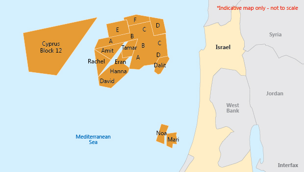 Israel’s offshore gas fields in the Mediterranean.