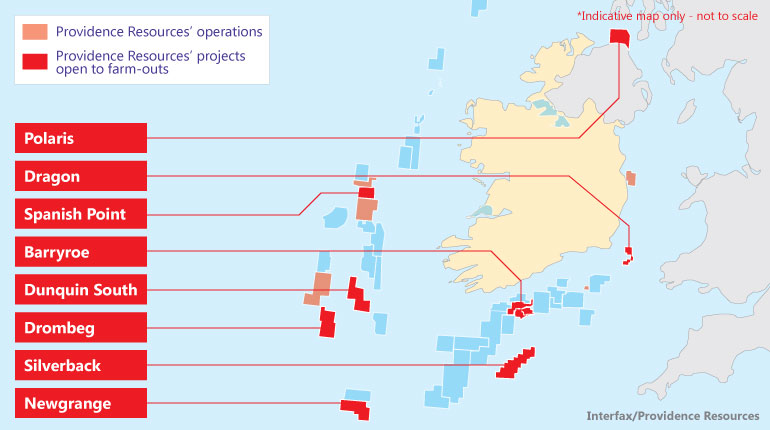 Location of Providence operations off Ireland’s coast.