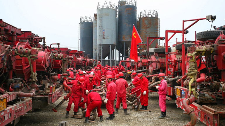 A fracking site in the Sichuan basin. ConocoPhillips has had disappointing results in the area. (Anton)