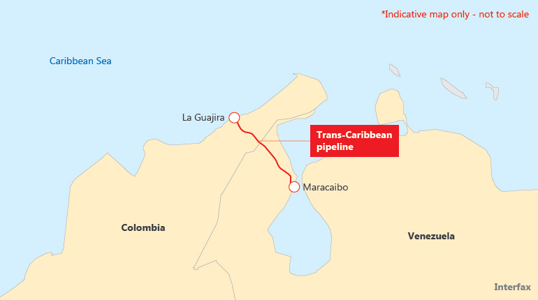 The Trans-Caribbean pipeline from Maracaibo in Venezuela to the Puerto Ballena gas fields in La Guajira, Colombia.