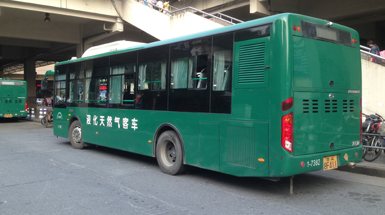 An LNG-powered bus in Hangzhou, near Shanghai. China could have up to 11 million NGVs by 2020. (Interfax)