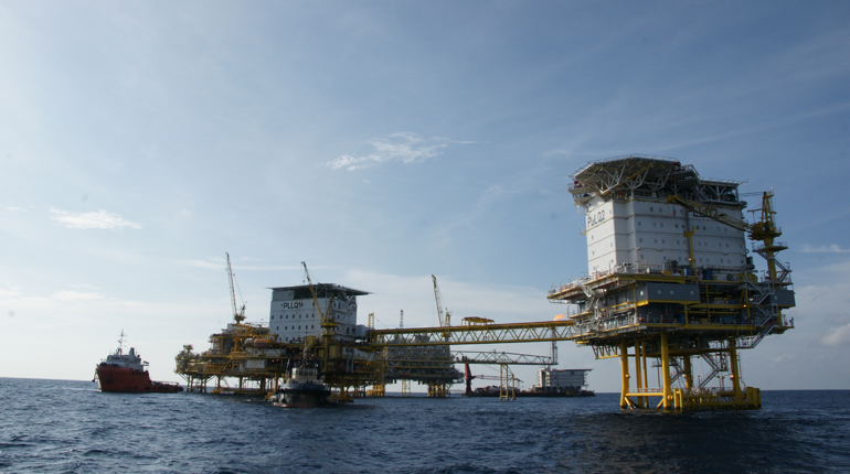 The Platong 2 platform offshore Thailand. The country’s domestic gas reserves are dwindling. (Chevron)