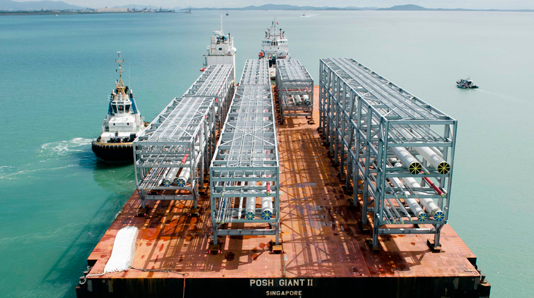 Modules for the Queensland Curtis LNG plant in Australia – now part of Shell’s portfolio. (BG Group)