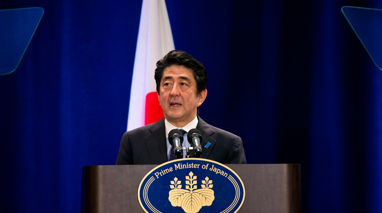 Japan’s economy contracted by 1.9% in real terms despite the effeorts of Prime Minister Shinzo Abe. (PA)