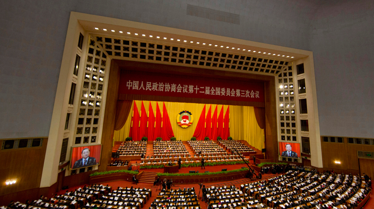 The National People’s Congress starts on Thursday at the Great Hall of the People, in Beijing. (PA)