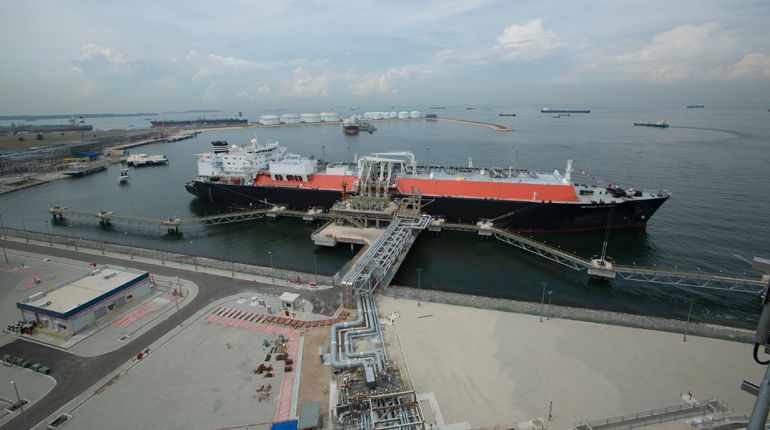 BG’s Methane Kari Elin delivers first LNG to Singapore’s LNG terminal. (BG Group)