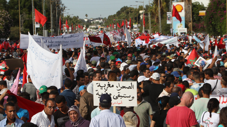 Moroccans protesting against Sweden’s position on Western Sahara. The UN called for consultation with locals. (PA)