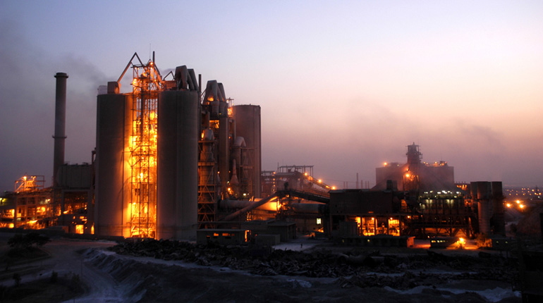 A cement plant in Egypt. Industry in the country has suffered from gas shortages. (Suez Cement)