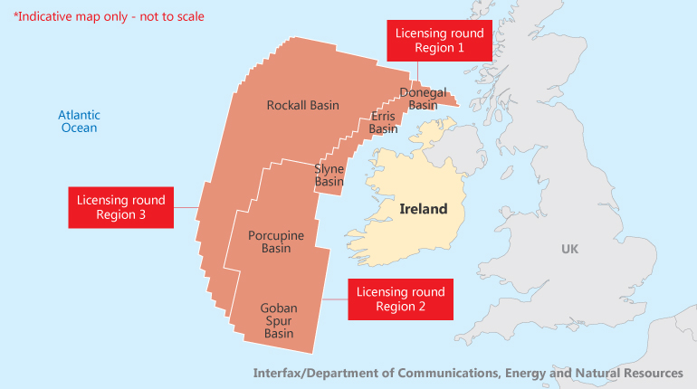 Areas in Ireland’s Atlantic Margin licensing round.