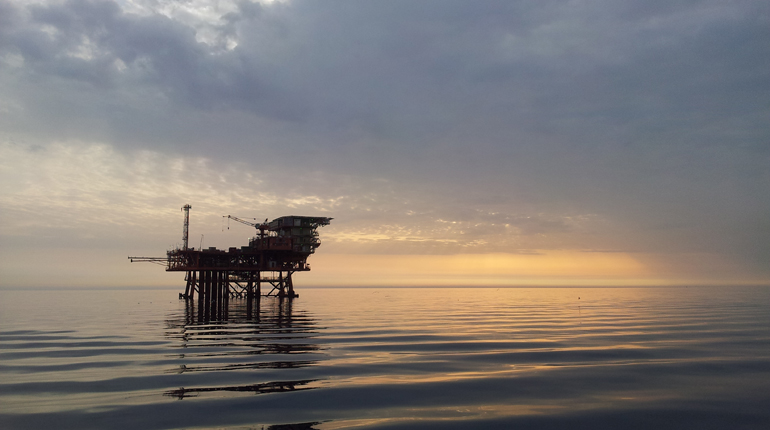 An Eni offshore platform. Ghanaian power projects are vying for output from the company’s Sankofa field. (Eni)