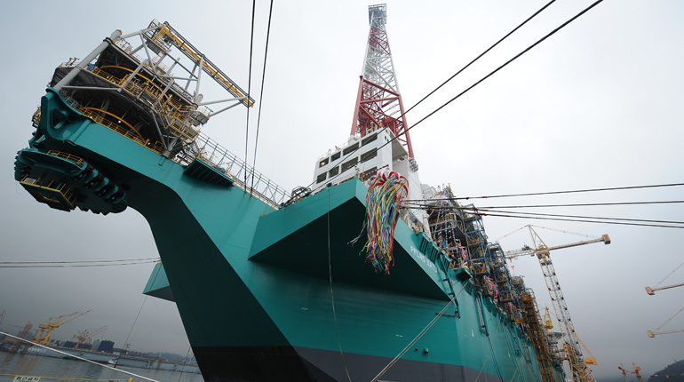 The PFLNG SATU was named at a ceremony at the DSME shipyard in Okpo, South Korea. (Petronas)