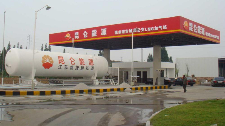 An LNG filling station in Jiangsu province, which could receive gas from the Ethiopian project. (Ministry of Transport)