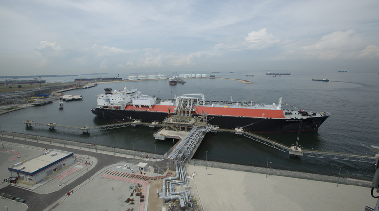 BG’s Methane Kari Elin delivering LNG to Singapore’s terminal. (BG Group)