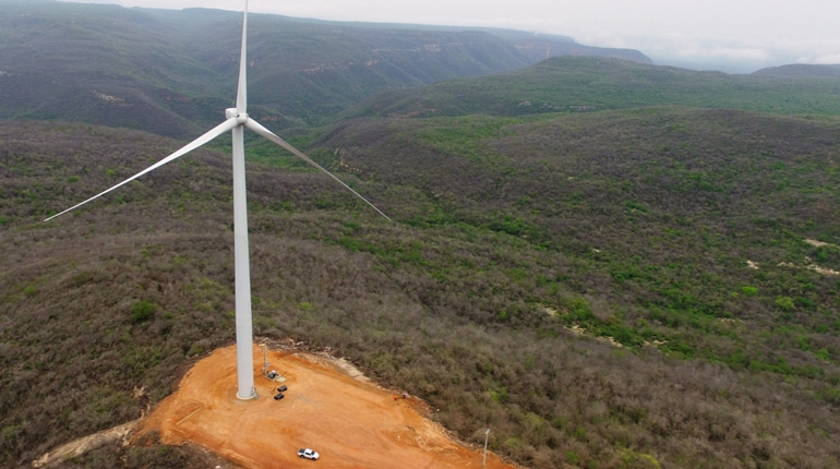 A wind turbine in Brazil. Brazilian wind energy company Casa dos Ventos has recently divested some of its wind farms. (Casa dos Ventos)