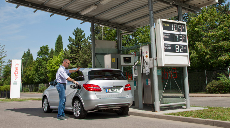 An NGV filling station in Germany. (Daimler)