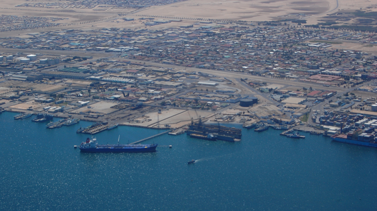 Walvis Bay, Namibia. The area’s gas-to-power plant has been held up by regulatory wrangling. (Jeremy Hetzel, Flickr)