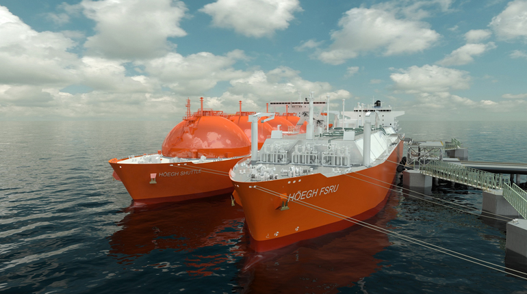 Artist’s impression of a Höegh FSRU. Ivory Coast plans to use a similar vessel for its LNG-to-power project. (Höegh)