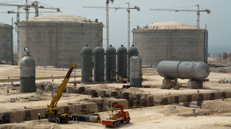 Iran LNG under construction. The project will cost up to $6-7 billion to complete. (Iran LNG Co.)