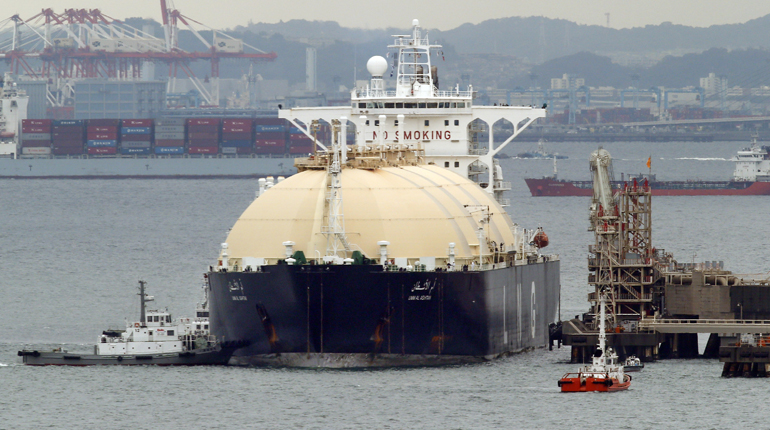 An LNG tanker docked in Japan. The country is looking to create an LNG trading hub. (PA)