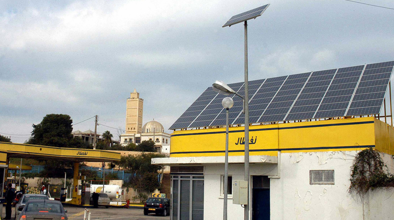 Solar panels in Sidi Fredj, Algeria. The country’s new energy minister may pull back on renewables development. (PA)