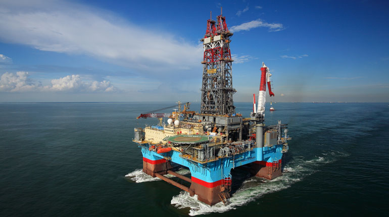 A Maersk rig used by ExxonMobil to drill exploration wells in the Gulf of Mexico. (Business Wire)