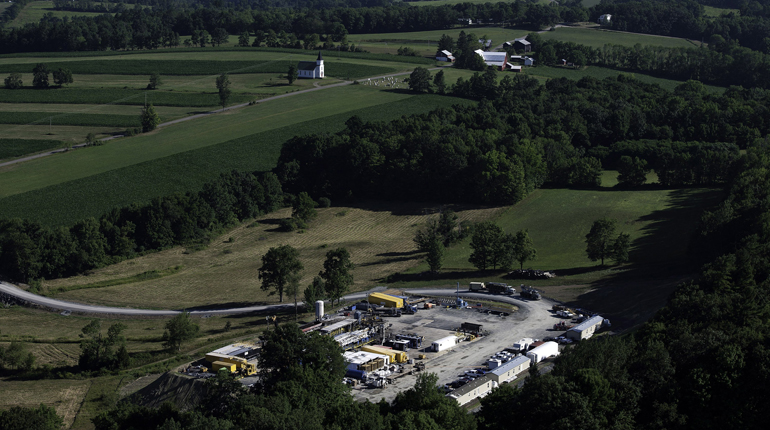 A drilling site in the Marcellus shale play, Pennsylvania. Producers are upbeat about its prospects. (Helge Hansen/Statoil)