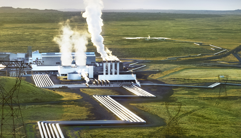 Hellisheidi geothermal power plant, Iceland, home of the CarbFix CO2 mineralisation project. (OR)