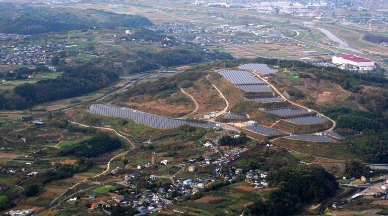 The Komekurayama solar power plant in Japan. Decentralised energy projects will be good for gas. (Tepco)