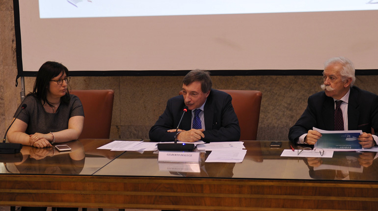 Gilberto Dialuce (centre) from Italy’s Ministry of Economic Development. (Ministry of Economic Development)