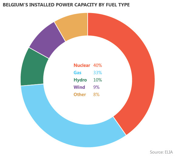 Belgium�s installed power capacity by fuel type