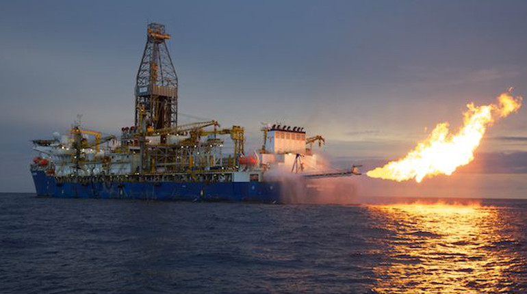 A gas flow t est off the Mozambican coast.