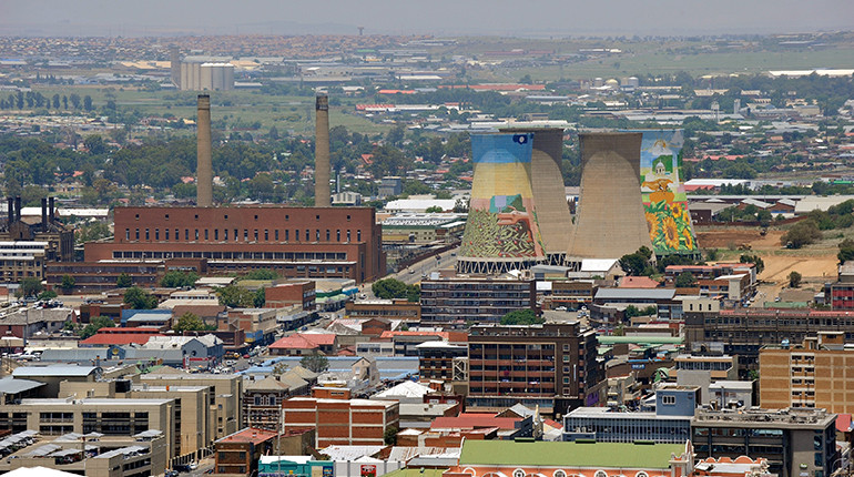 A decommissioned  coal power plant  in Bloemfontein,  South Africa.