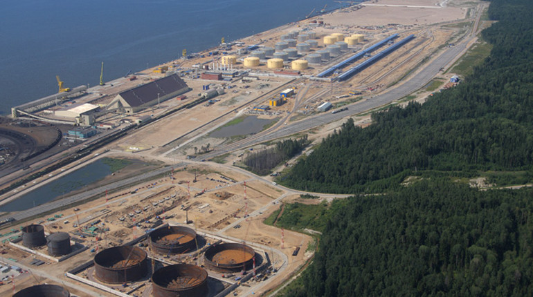 The Russian seaport of Ust-Luga, near the site for Baltic LNG.