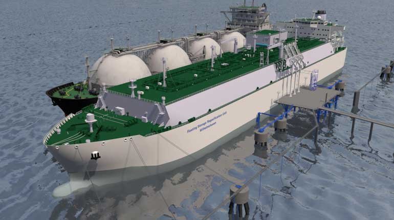 An artist's impression of the FSRU at Wilhelmshaven