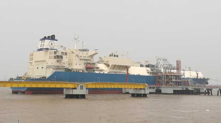 An LNG tanker at the Ningbo terminal