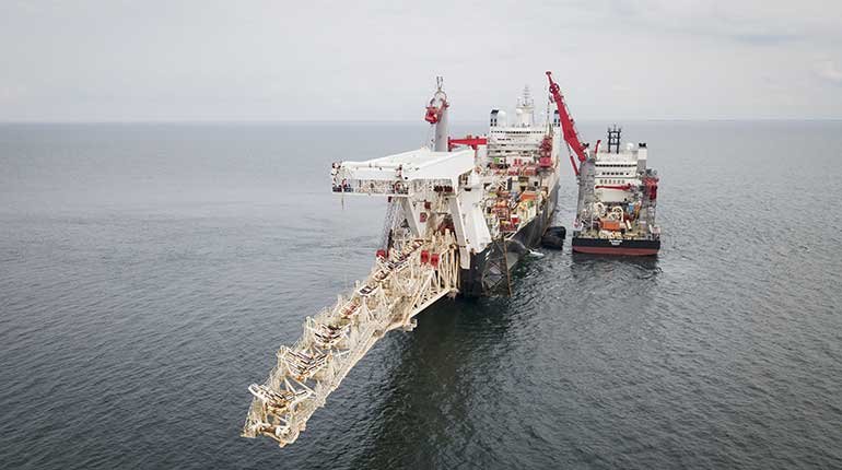 Pipe-laying for the Nord Stream 2 project. (Gazprom)