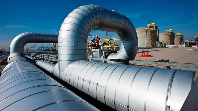 Pipeline construction at Gate LNG terminal, Netherlands.