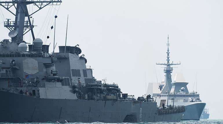 The USS John McCain off the coast of Singapore in 2017.
