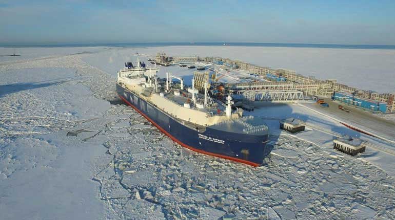A tanker at the Yamal LNG plant