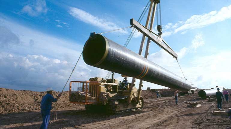 Gas pipeline construction in Spain