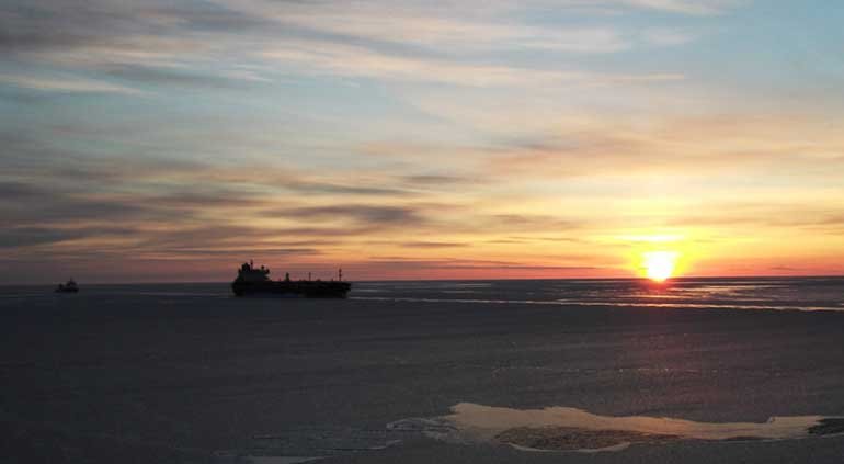 A tanker in Alaskan waters