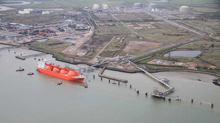 An LNG cargo arriving at Grain LNG